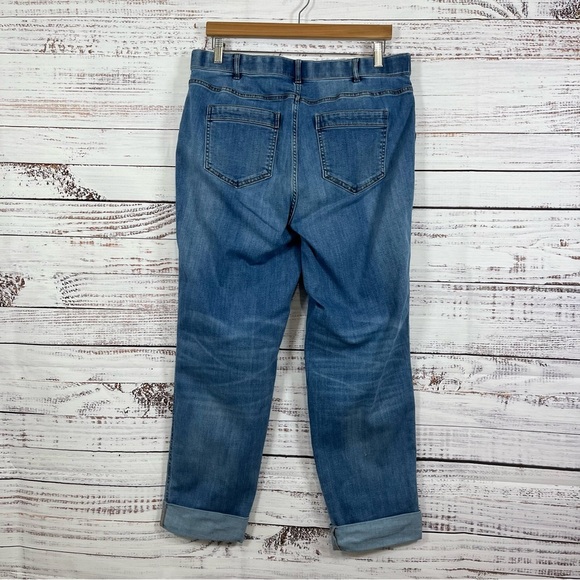 J.Jill Blue Patch Pockets Cuffed Hem Denim Jeans - Picture 7 of 15